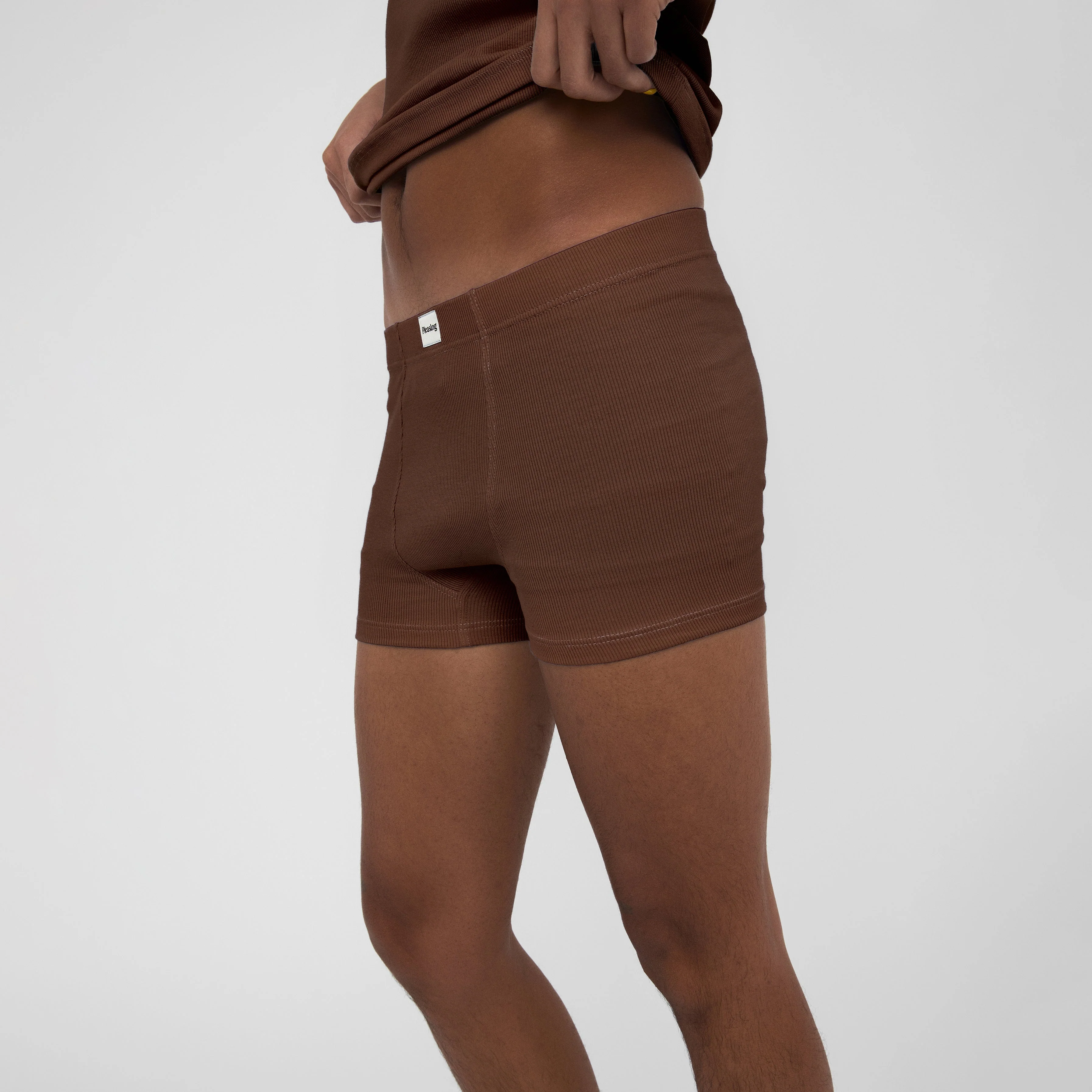 The Pleasing Ribbed Boxer Brief | Brown - Image 15