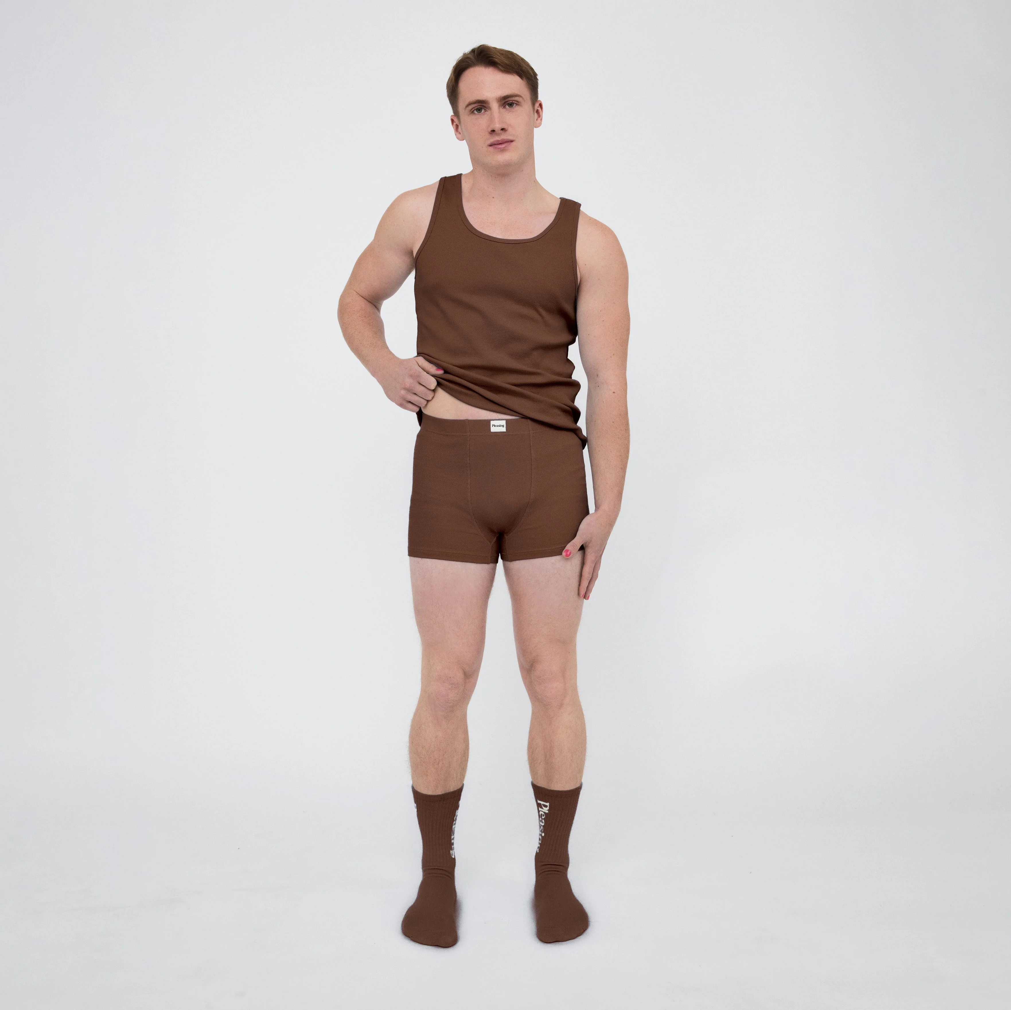 The Pleasing Ribbed Boxer Brief | Brown - Image 4