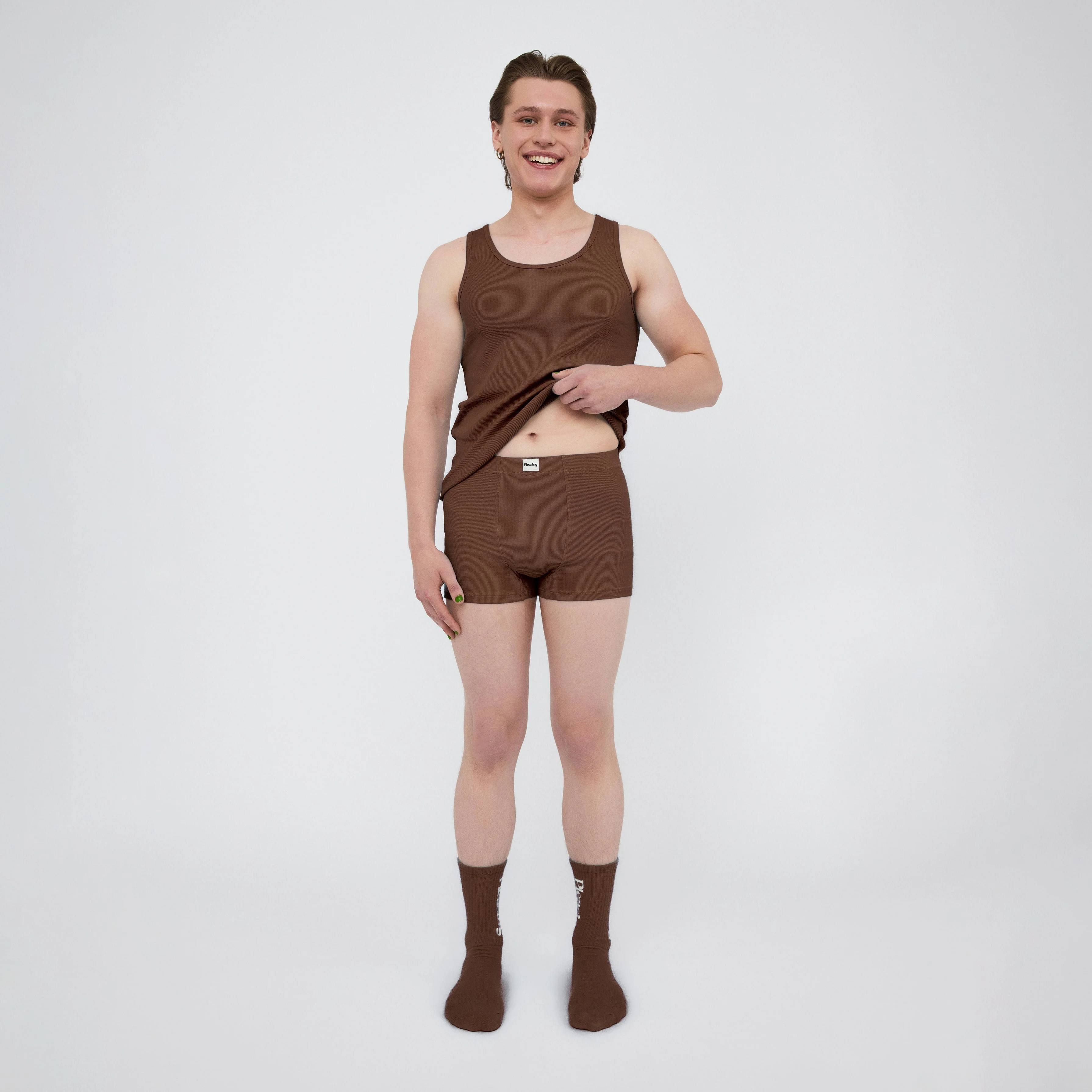 The Pleasing Ribbed Boxer Brief | Brown - Image 6