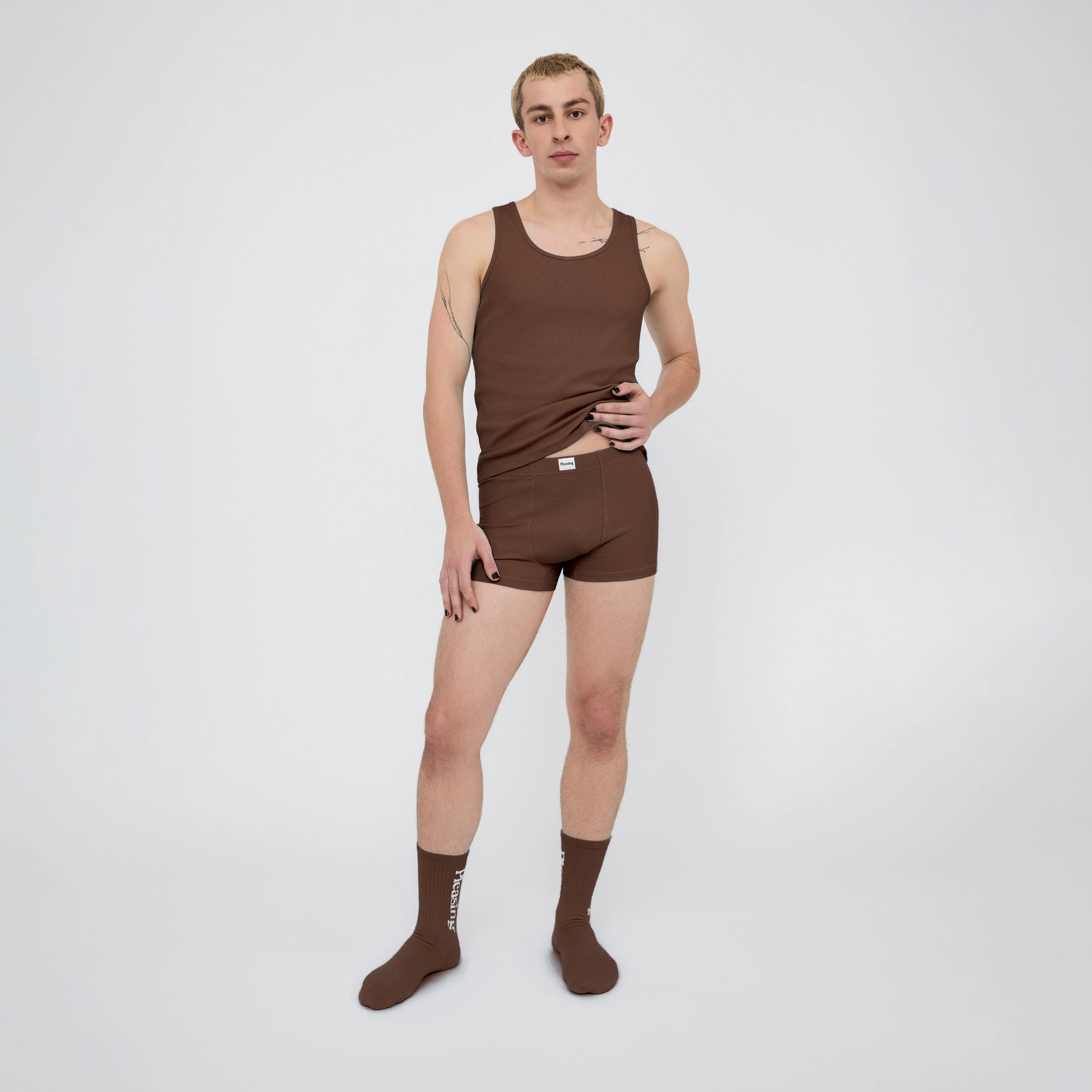 The Pleasing Ribbed Boxer Brief | Brown - Image 9