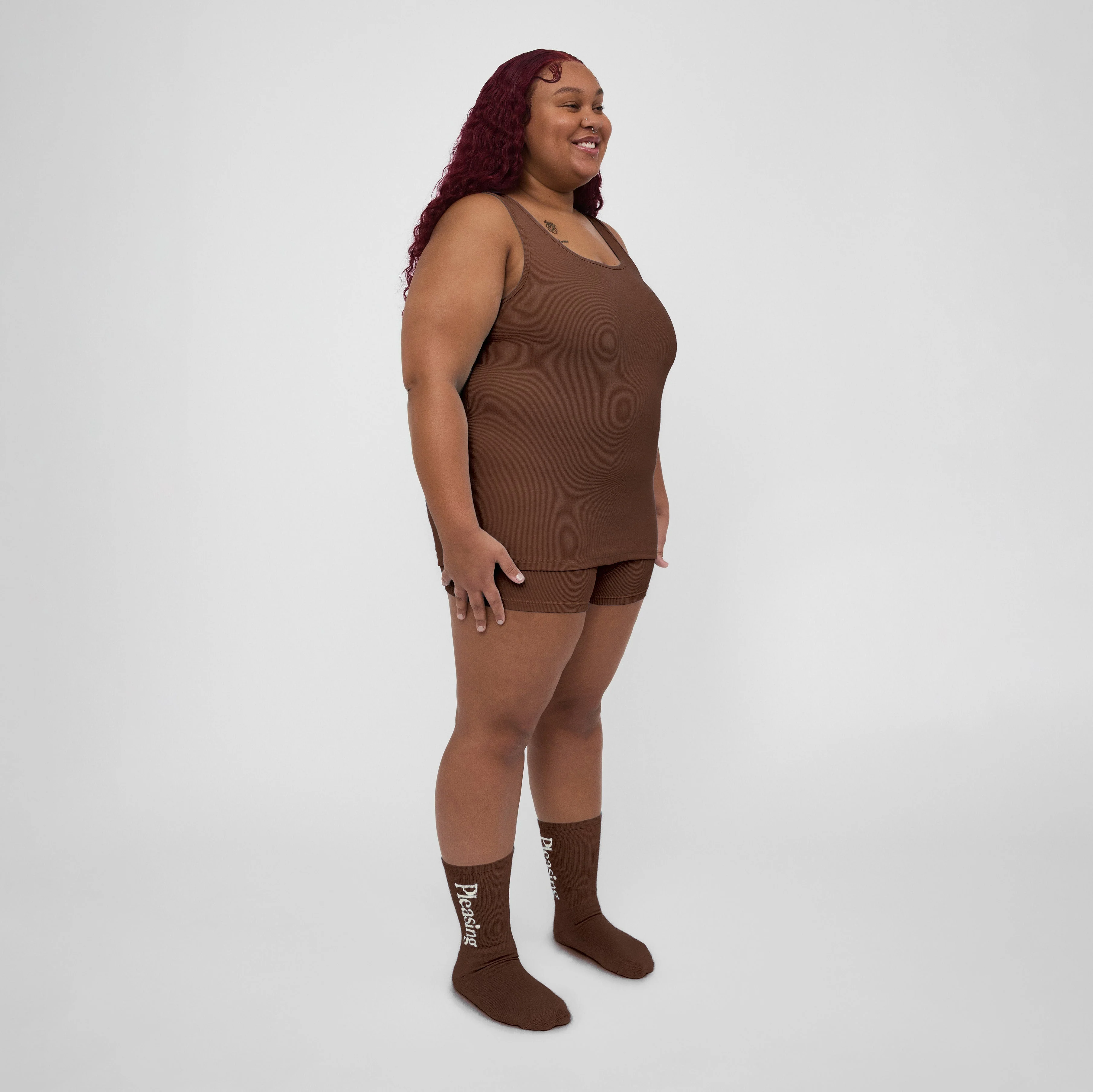 The Pleasing Ribbed Tank | Brown - Image 34